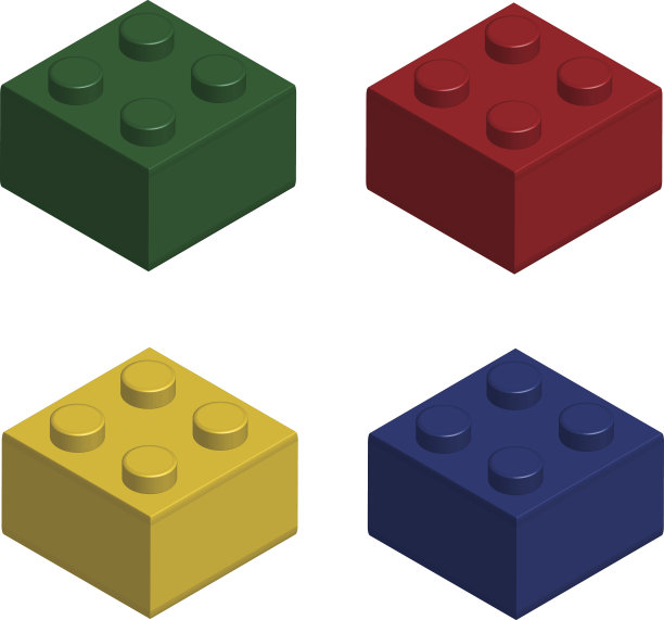在3D孤立的集合中构建砖块图片下载