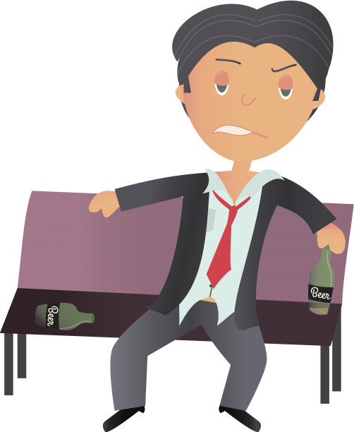 一个坐在长凳上的醉汉图片下载