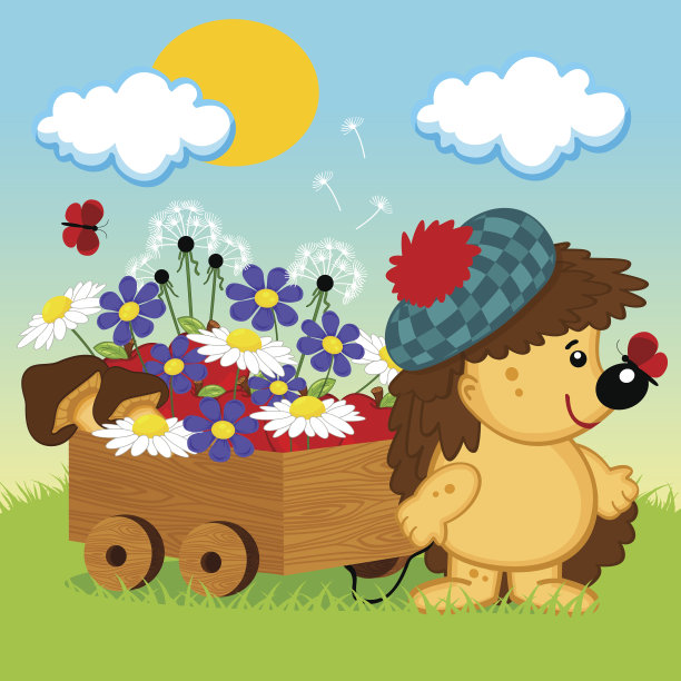 刺猬和木车图片下载