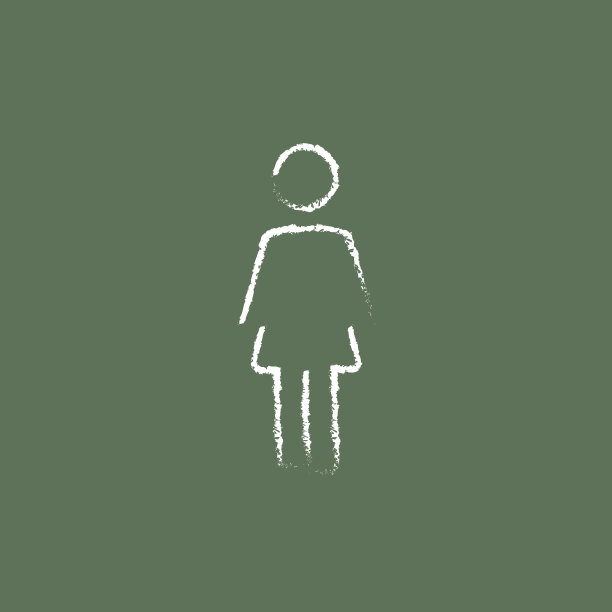 粉笔画的站立女人图标图片下载