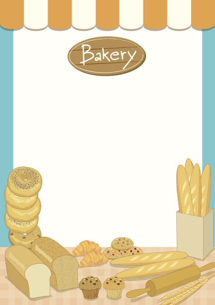 面包店咖啡厅菜单模板图片下载