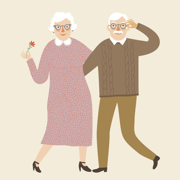 快乐的祖父母在一起素材图片