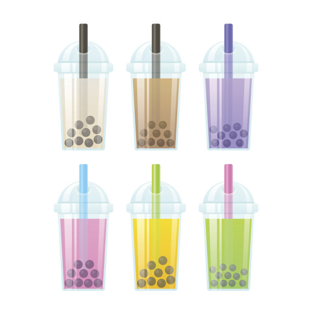 泡泡茶套装素材图片