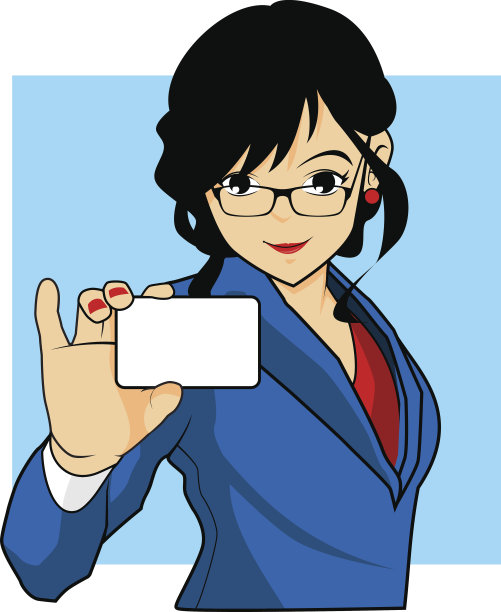 拿着名片的女商人图片下载