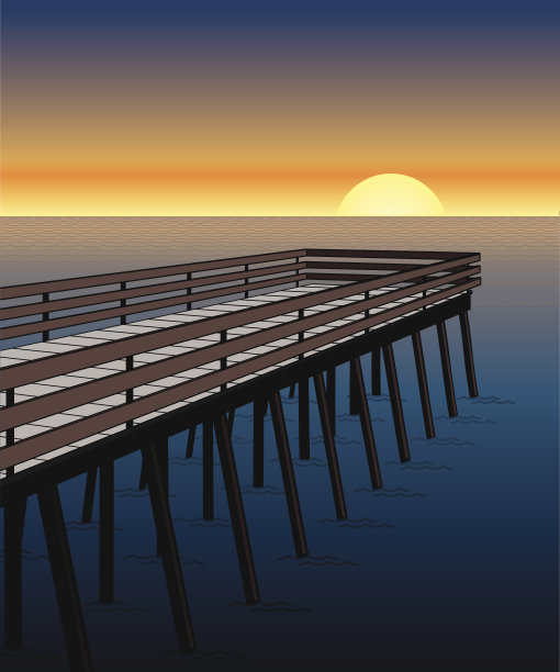 码头日落图片下载