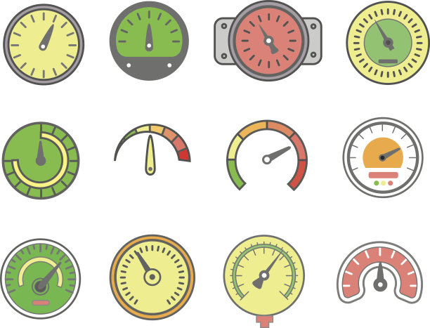 向量线米图标设置。里程表,血压计图片下载