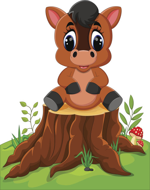 卡通马摆姿势图片下载