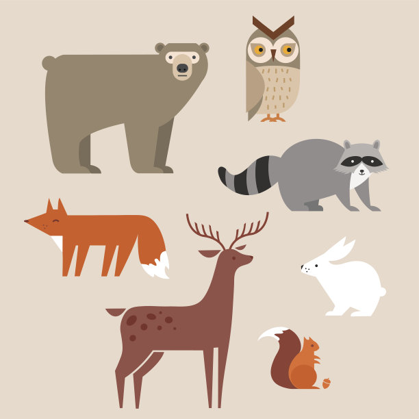 森林动物向量集图片下载