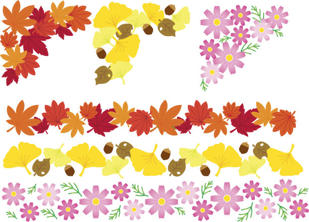 飾り罫　秋图片下载