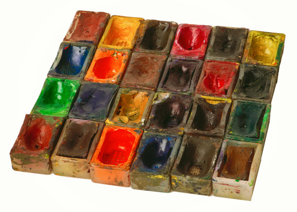 旧水彩颜料图片下载