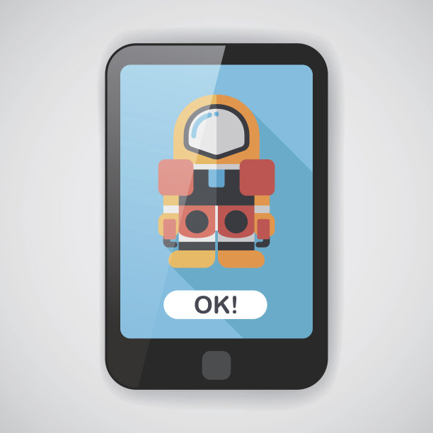 太空宇航员长阴影的平面图标，eps10图片下载