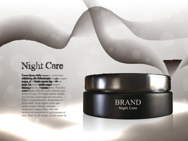 面霜面膜和爽肤水瓶子隔离在发光的背景图片下载