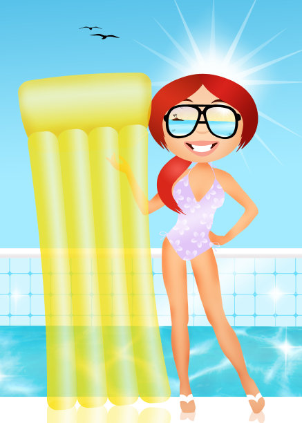 女孩与气垫海图片下载