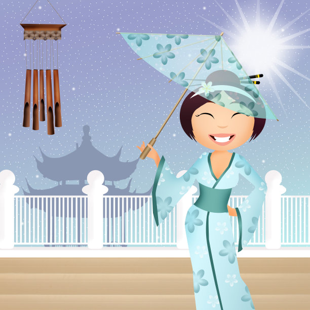 艺妓的伞图片下载