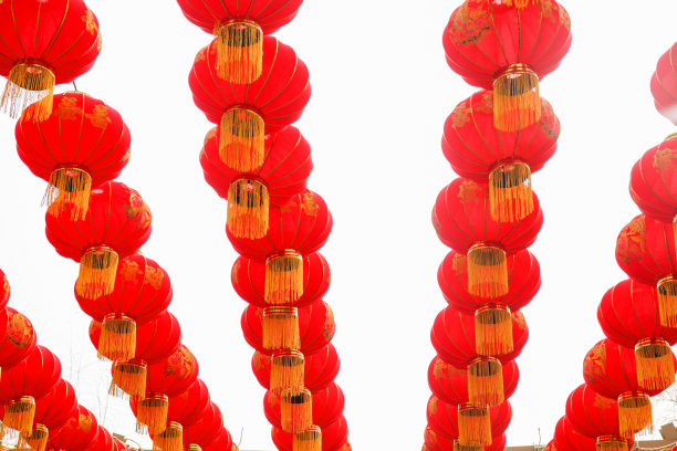 中国新年灯笼图案：东方灯具的标志和象征素材图片
