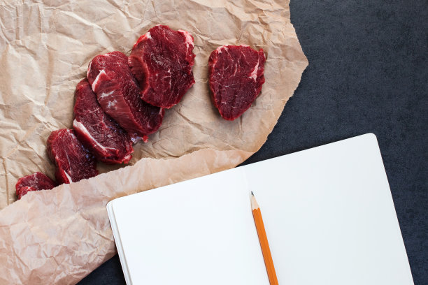 纸上有牛排的模型图片下载