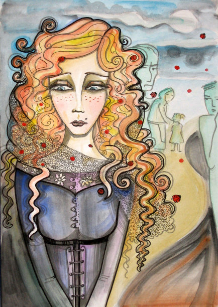 漂亮的寡妇插图图片下载