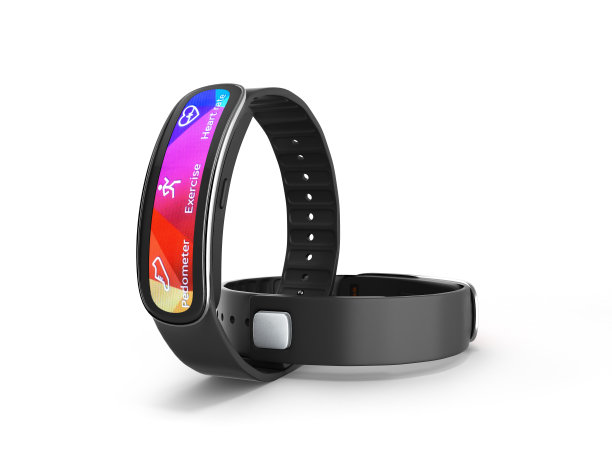 健身手环智能手表孤立在白色背景3d素材图片