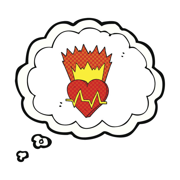 思想泡泡卡通心率图片下载