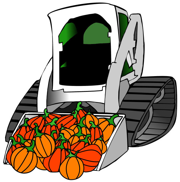 小拖拉机装载南瓜图片下载