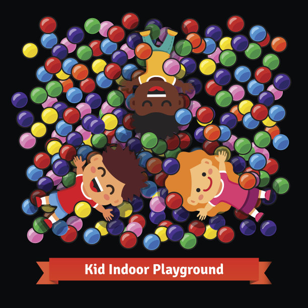 孩子们在室内的塑料球池里玩耍图片下载