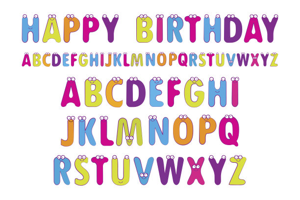 矢量插图的英文字母图片下载