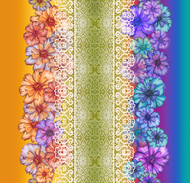 美丽的花朵图案纹理为织物、布图片下载