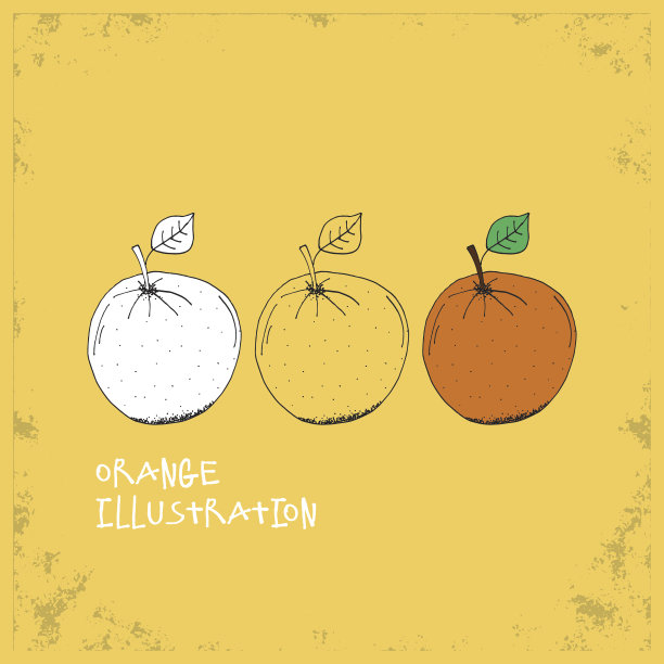 卡通风格橙色插画图片下载