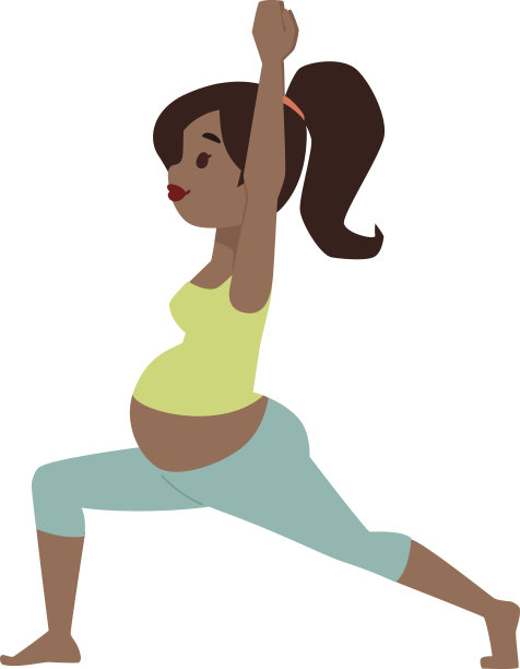 运动风孕妇角色矢量素材图片下载