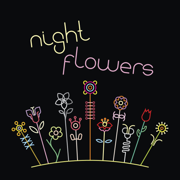 夜花矢量图图片下载