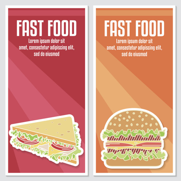 快餐设计的横幅。图片下载