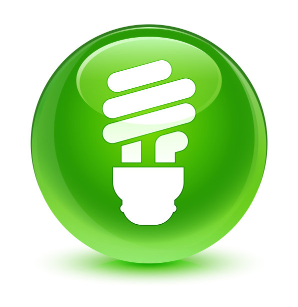 灯泡图标玻璃绿色圆形按钮图片下载