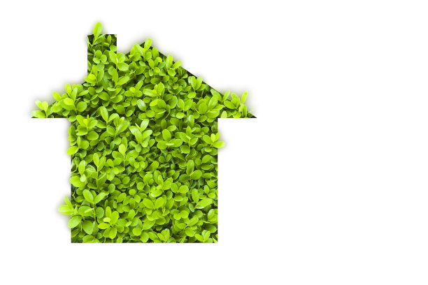 一幅用树叶做成的房子的画图片下载