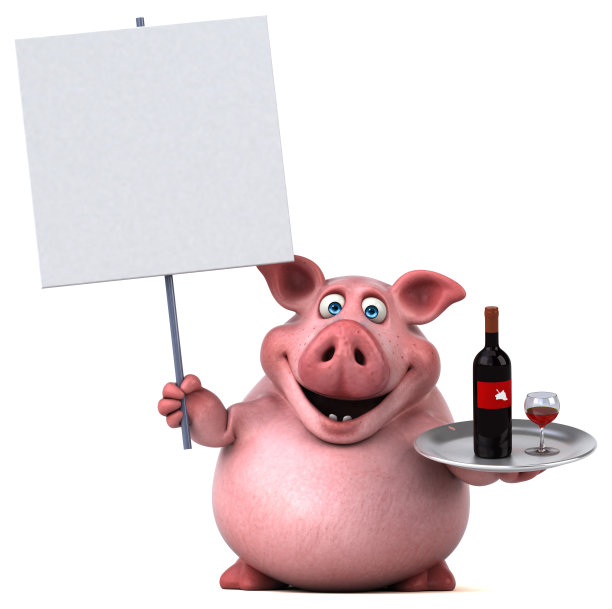 有趣的猪- 3D插图图片下载