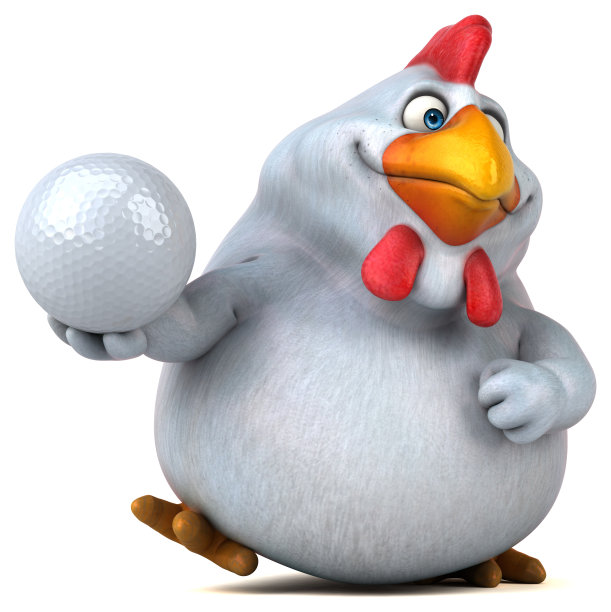 有趣的鸡- 3D插图图片下载