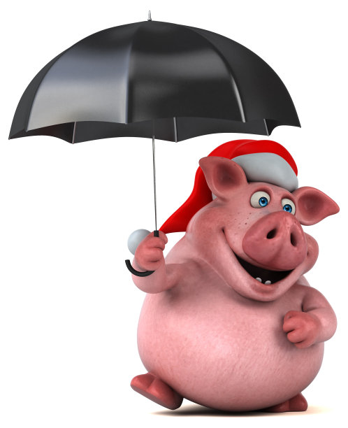 有趣的猪- 3D插图图片下载