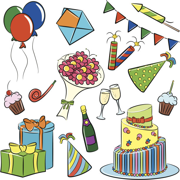 生日和派对涂鸦图片下载