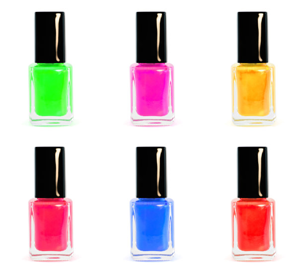 六种不同颜色的指甲油图片下载