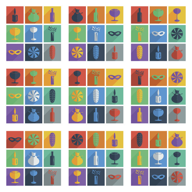 集圣诞与阴影平面概念现代设计图片下载