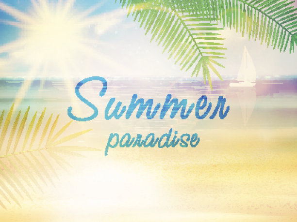 美丽的海边风景海报。图片下载