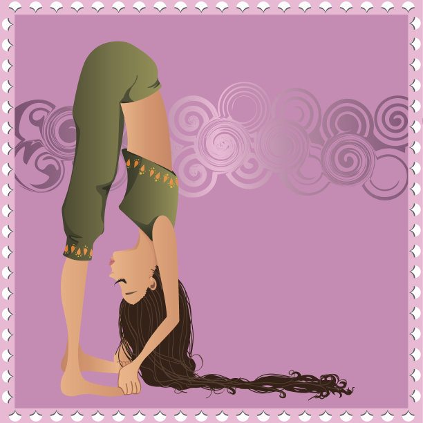 坐在粉红色背景下的女人图片下载