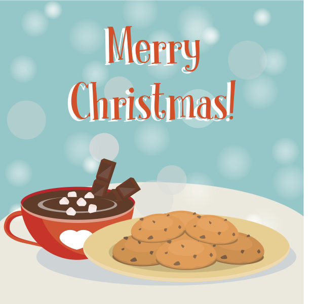 热巧克力杯和饼干图片下载