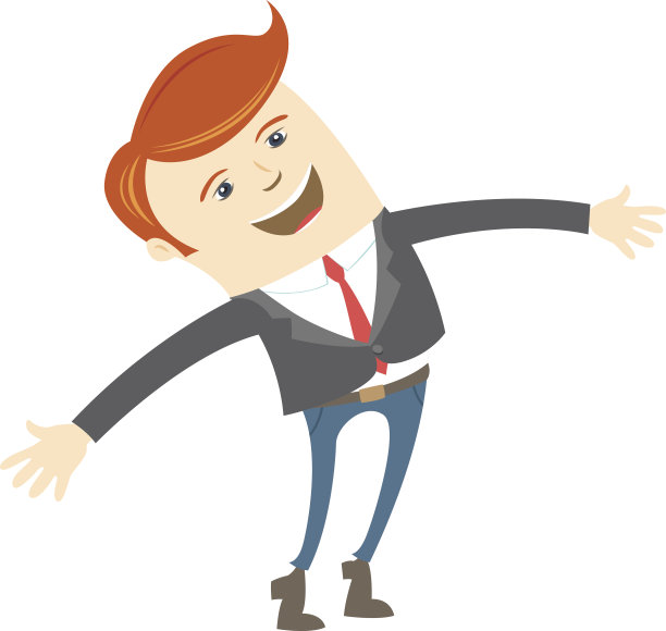 快乐的办公室男在他工作的地方图片下载