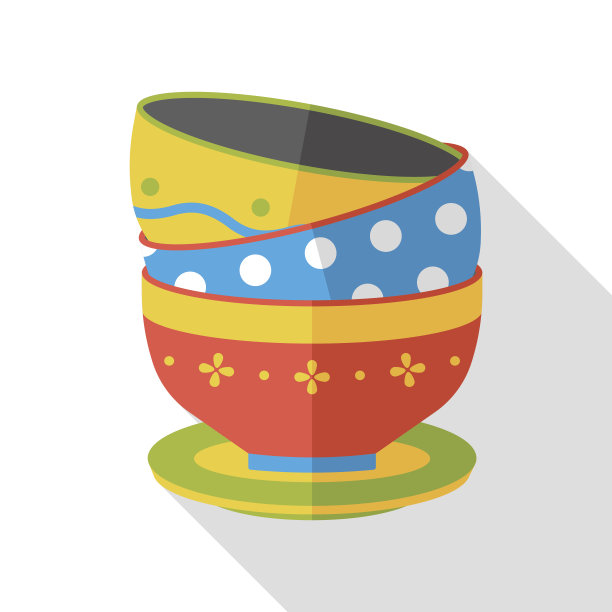 厨房用具碗平图标图片下载