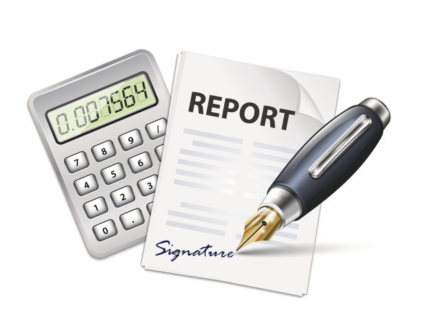 签署报告图标。矢量图图片下载