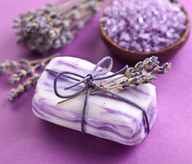 薰衣草香皂。图片下载