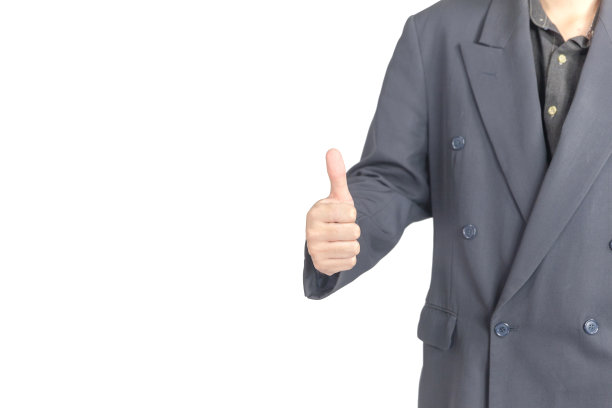 穿西装的人竖起大拇指图片下载