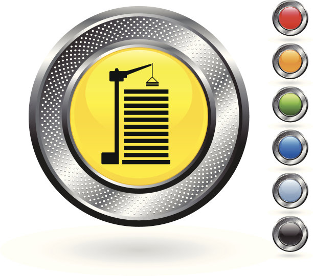 建筑版税免费矢量艺术上的金属按钮图片下载