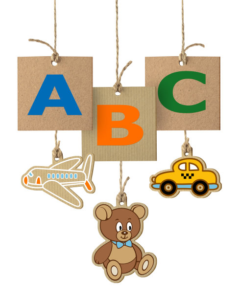 硬纸板上的ABC字母图片下载