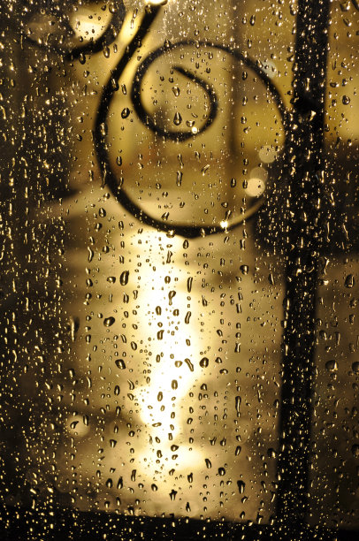 雨点落在窗玻璃上图片下载